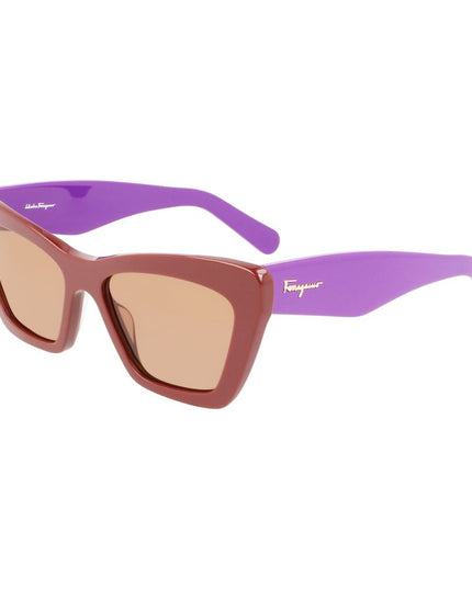 Ferragamo Brown Acetate Sunglasses