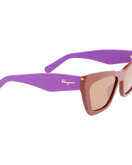 Ferragamo Brown Acetate Sunglasses