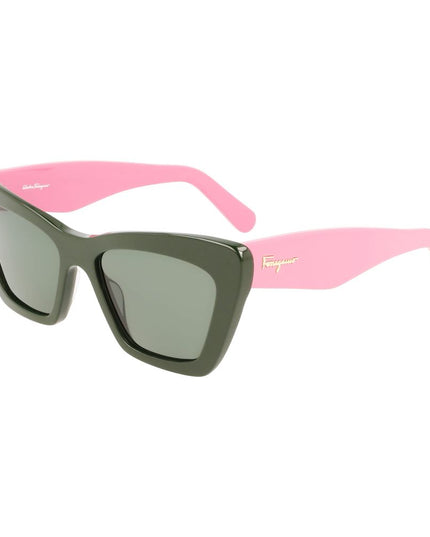 Ferragamo Green Acetate Sunglasses