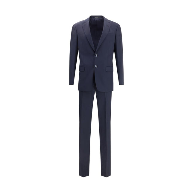 Giorgio Armani Blue Fleece Wool Two-Piece Suit