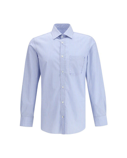 Margiela Blue Cotton Pattern Shirt