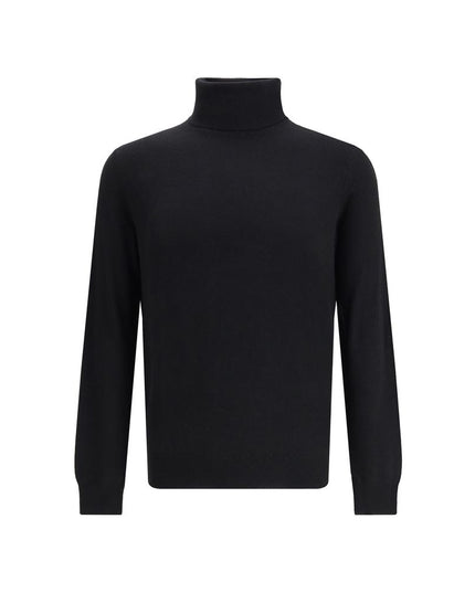 Aragona Cashmere Black Merino Wool Turtleneck