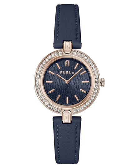 Furla Blue Leather Dress Watch