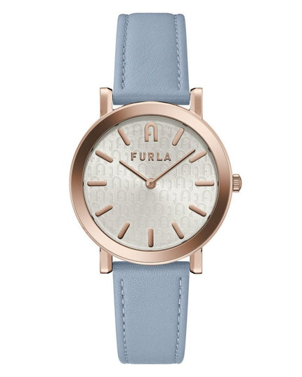Furla Blue Leather Dress Watch