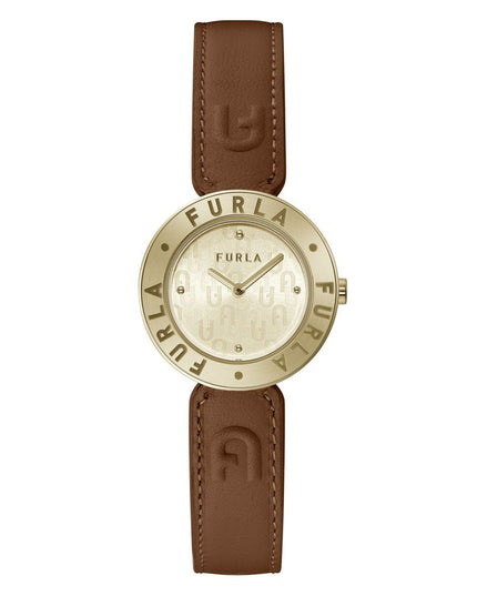 Furla Brown Leather Dress Watch