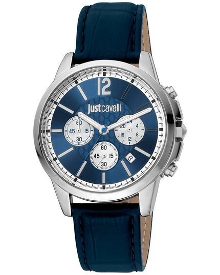 Just Cavalli Black Leather Dress Watch