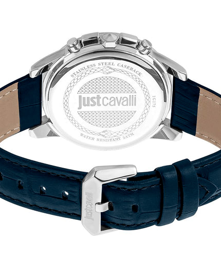 Just Cavalli Black Leather Dress Watch