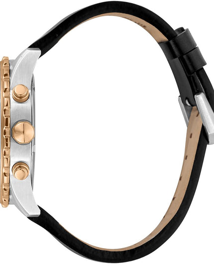 Just Cavalli Black Leather Sport Watch