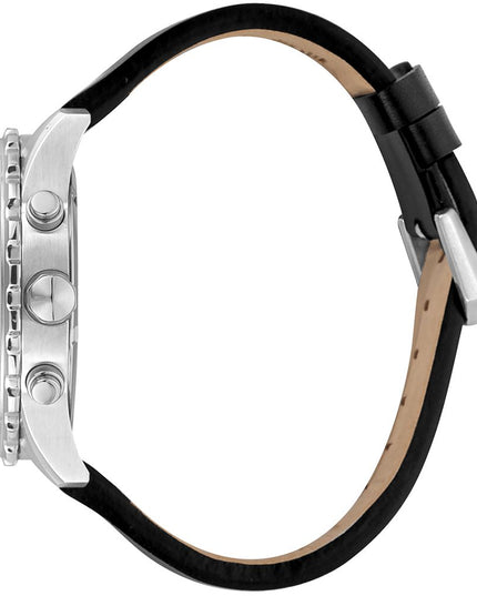 Just Cavalli Black Leather Dress Watch