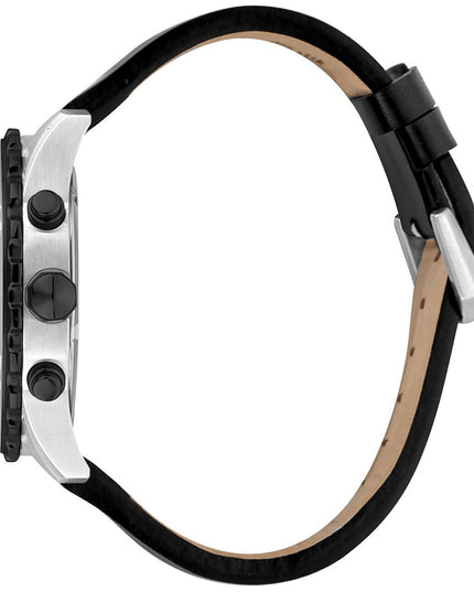 Just Cavalli Black Leather Dress Watch