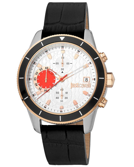 Just Cavalli Black Leather Bracelet Watch