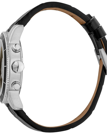 Just Cavalli Black Leather Sport Watch
