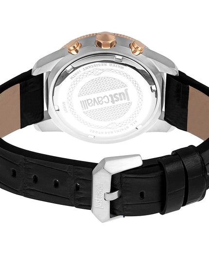 Just Cavalli Black Leather Bracelet Watch