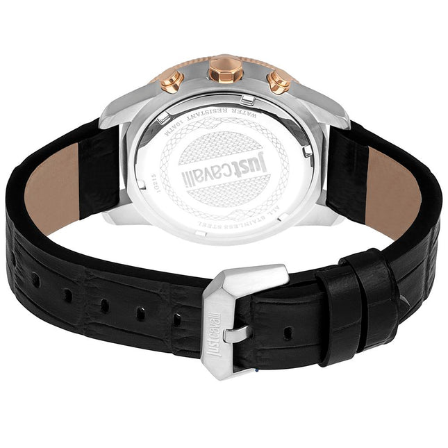Just Cavalli Black Leather Bracelet Watch