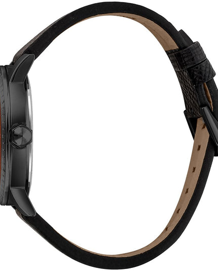 Just Cavalli Black Leather Dress Watch