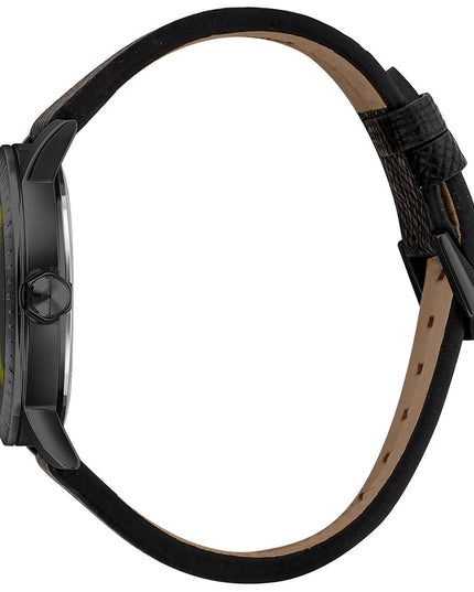 Just Cavalli Black Leather Dress Watch