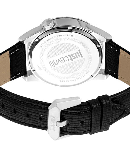 Just Cavalli Black Leather Dress Watch