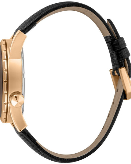 Just Cavalli Black Leather Dress Watch