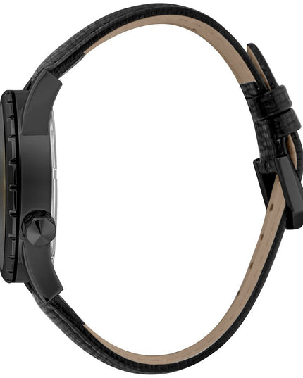Just Cavalli Black Leather Dress Watch