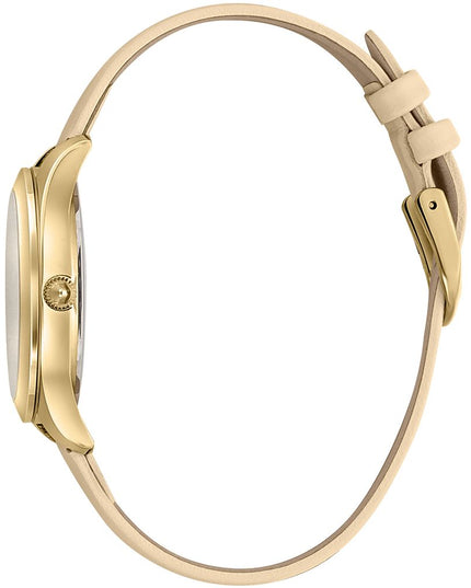Just Cavalli Beige Leather Dress Watch