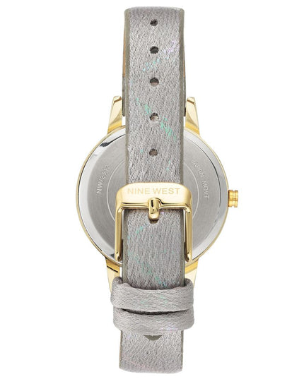 Nine West Gray Leather Dress Watch