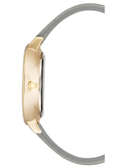 Nine West Gray Leather Dress Watch