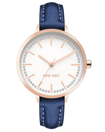 Nine West Blue Leather Dress Watch