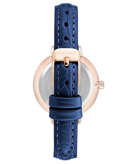 Nine West Blue Leather Dress Watch