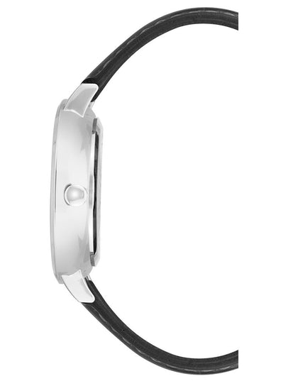 Nine West Black Leather Dress Watch