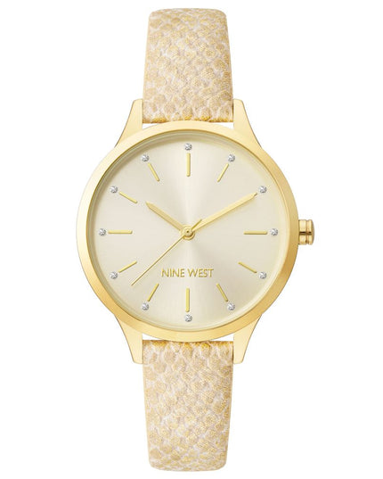 Nine West Beige Leather Dress Watch