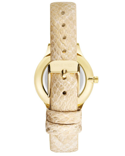 Nine West Beige Leather Dress Watch