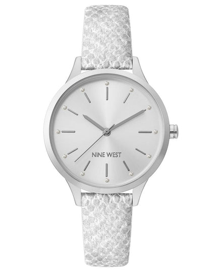 Nine West Gray Leather Dress Watch