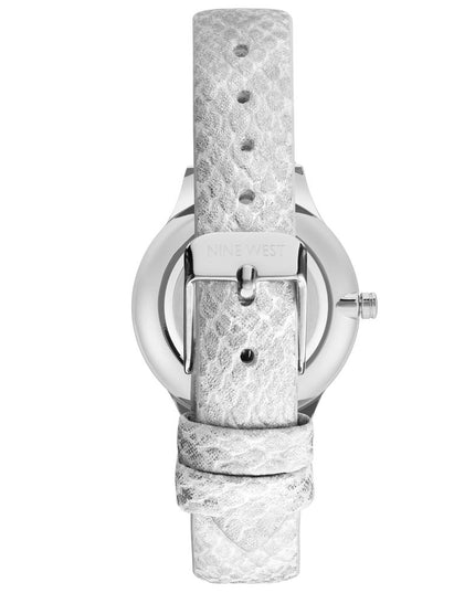 Nine West Gray Leather Dress Watch