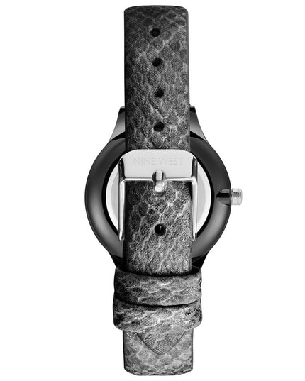 Nine West Black Leather Dress Watch
