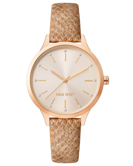 Nine West Multicolor Leather Dress Watch