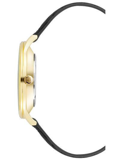 Nine West Black Leather Dress Watch