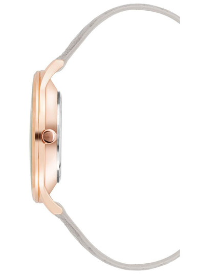 Nine West Gray Leather Dress Watch