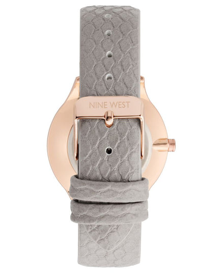 Nine West Gray Leather Dress Watch