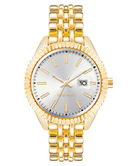 Nine West Gold Metal Dress Watch