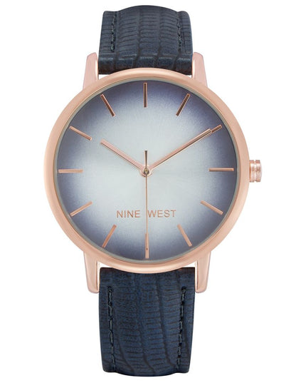 Nine West Blue Leather Dress Watch