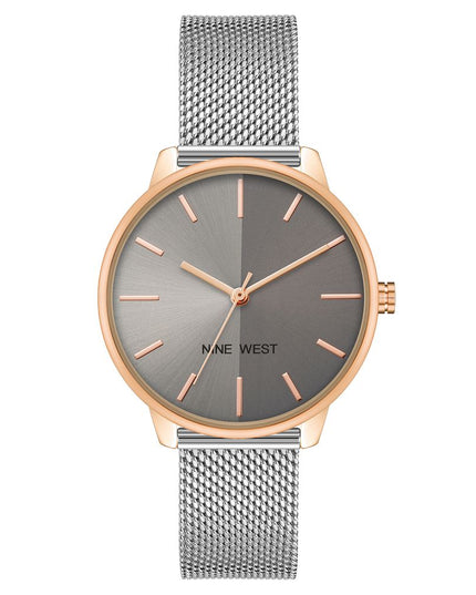 Nine West Gray Stainless Steel Bracelet Watch