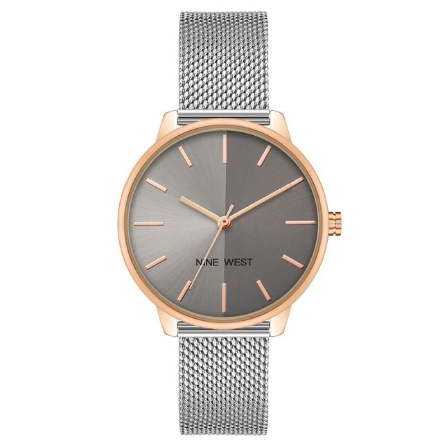Nine West Gray Stainless Steel Bracelet Watch