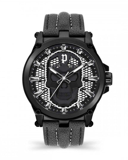 Police Black Leather Dress Watch