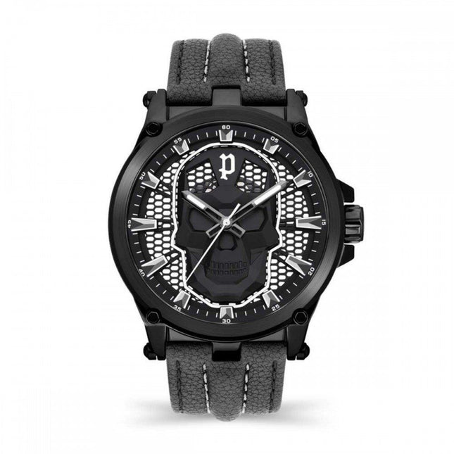 Police Black Leather Dress Watch