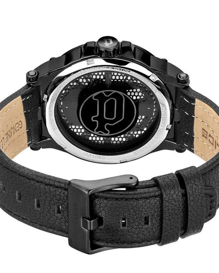 Police Black Leather Dress Watch