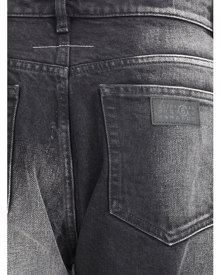 MM6 Black Cotton Straight-Leg Jeans