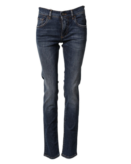 Dolce & Gabbana Blue Cotton Stretch Skinny Men Denim Jeans