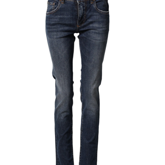 Dolce & Gabbana Blue Cotton Stretch Skinny Men Denim Jeans