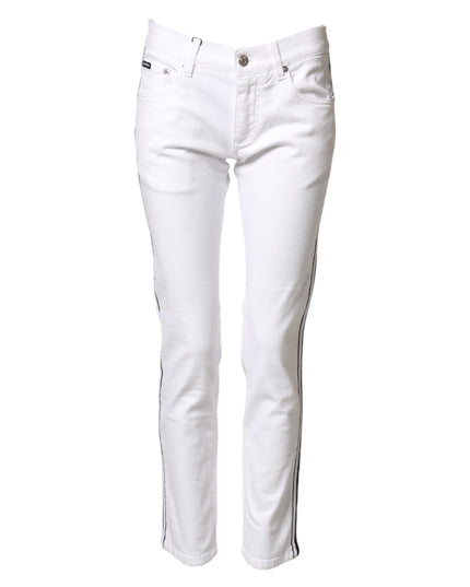 Dolce & Gabbana White Cotton Stretch Skinny Men Denim Jeans
