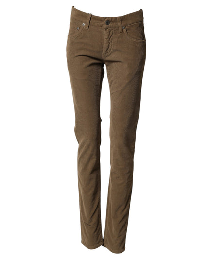 Dolce & Gabbana Brown Cotton Stretch Skinny Men Denim Jeans